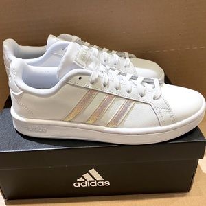 Ladies wht/alumina sneakers